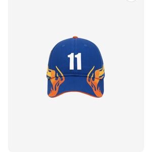 Motosports Blue Cap with Number 11 and Flame Design